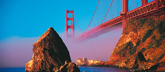 The Golden Gate bridge in San Francisco